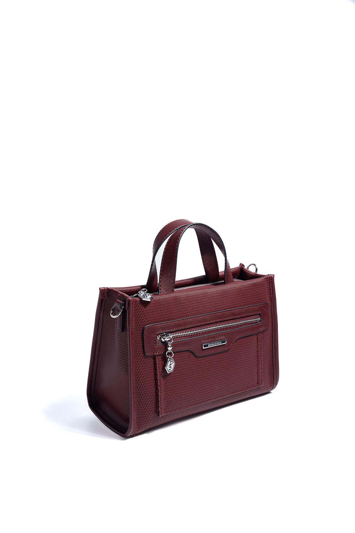 Silver & Polo SP1271 Kadın El Çantası Petek Bordo-Bordo