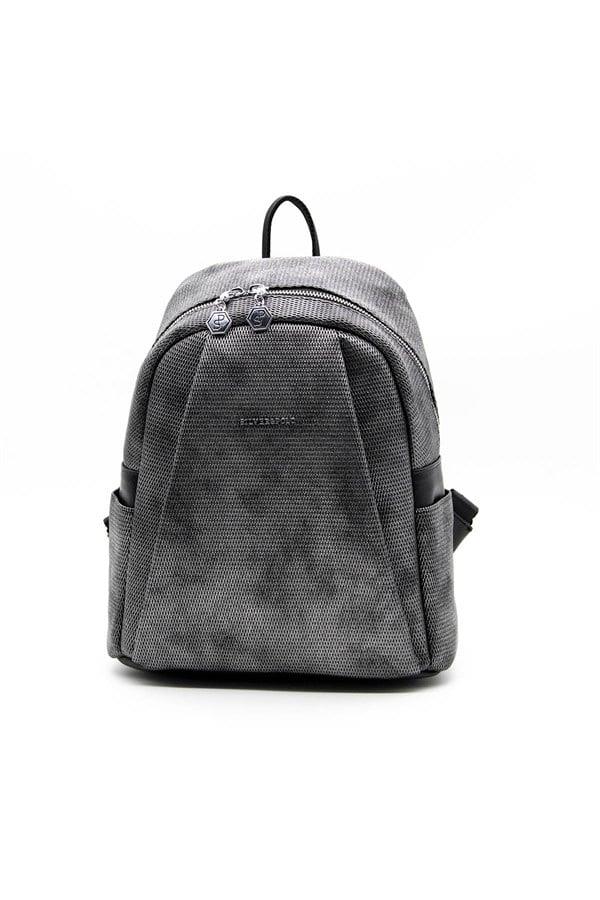 Silver & Polo SP926 Kadın Sırt Çantası Petek M.Gümüş-Siyah