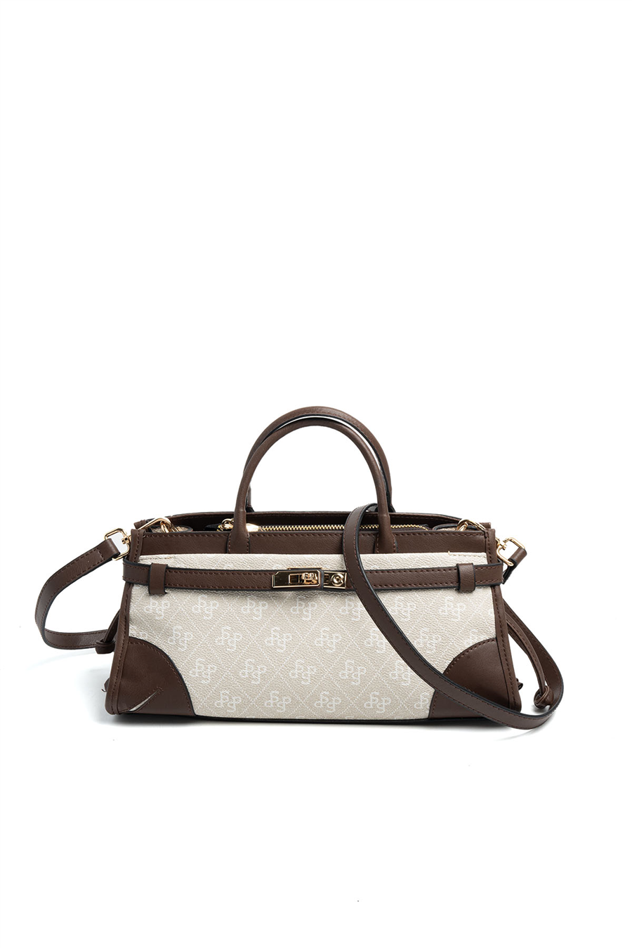 Silver Polo Taş - Kahve Monogram Kadın El Çantası SP1260