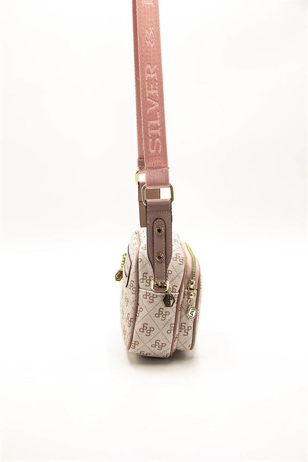 Silver Polo SP1111 Kadın Çapraz Çanta Monogram Pembe-Pudra