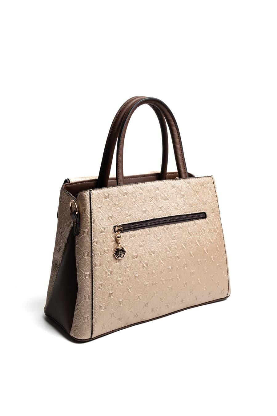 Silver & Polo SP1264 Kadın El Çantası Logolu Nut-Kahve