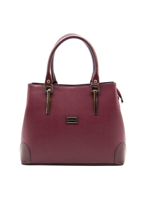 Silver Polo Bordo - Bordo Düz Kadın El Çantası SP667