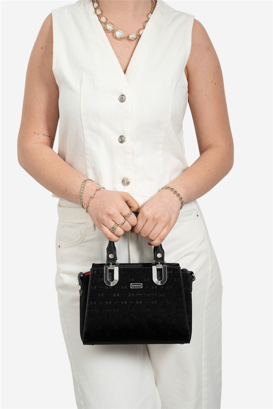 Silver Polo Siyah - Siyah Fashion Kadın El Çantası SP1281