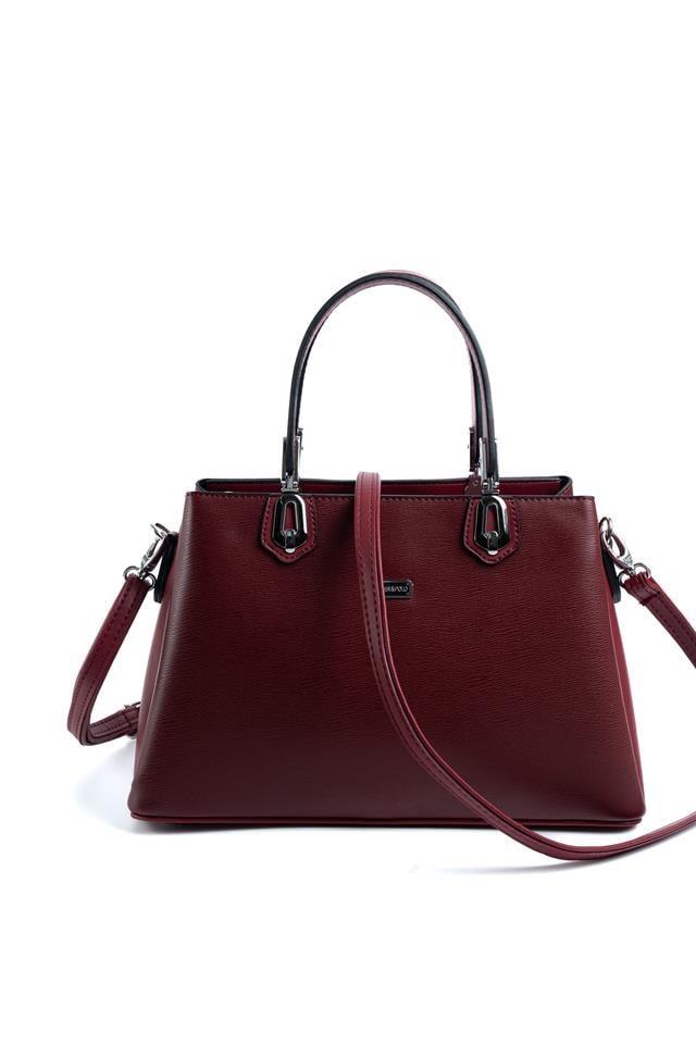 Silver & Polo SP1253 Kadın El Çantası Düz Bordo