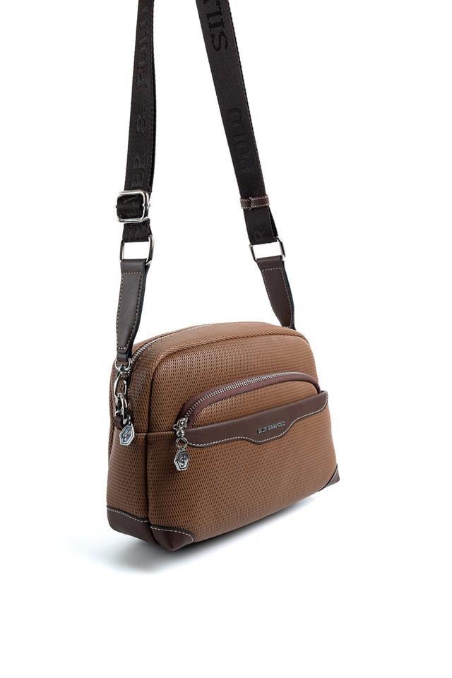 Silver & Polo SP1201 Kadın Çapraz Çanta Petek Karamel-Kahve