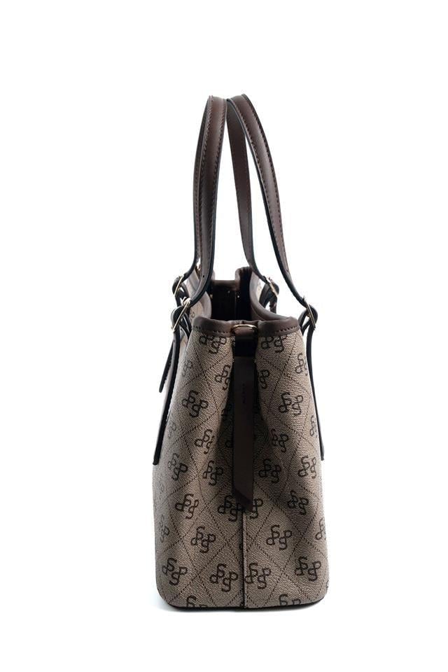 Silver Polo Koyubej - Kahve Monogram Kadın El Çantası SP1252