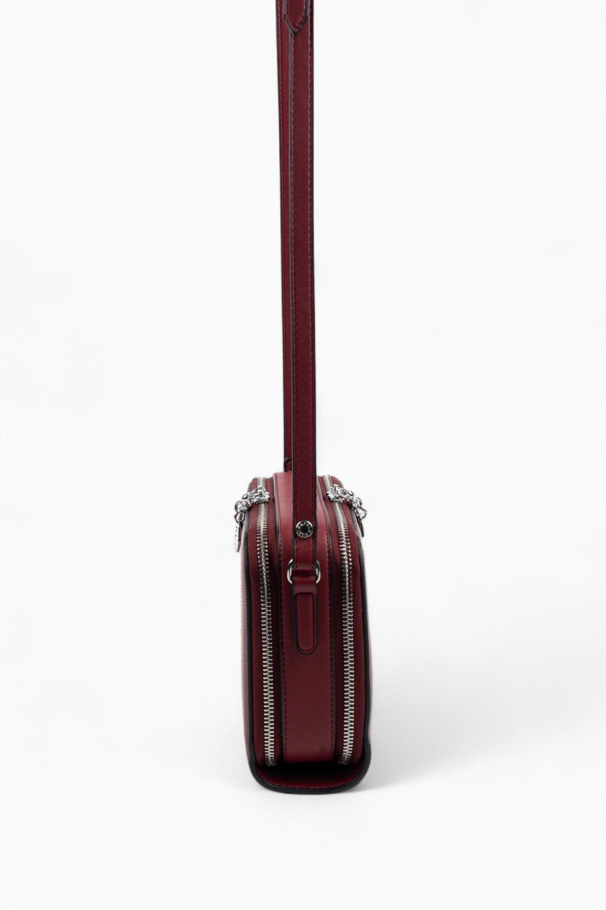 Silver Polo Bordo - Bordo Düz Kadın Çapraz Çanta SP888