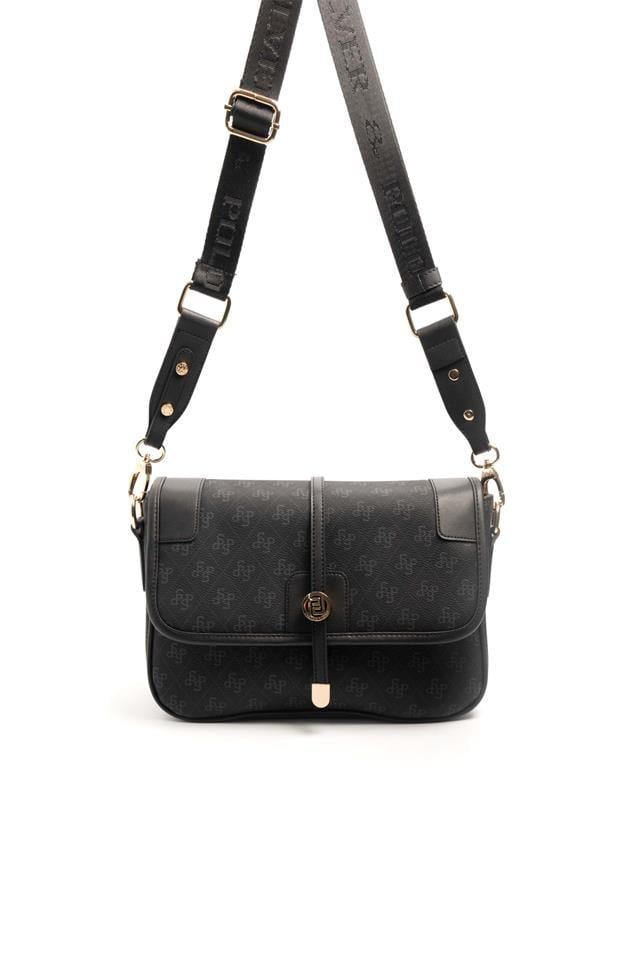 Silver & Polo SP1182 Kadın Çapraz Çanta Monogram Siyah