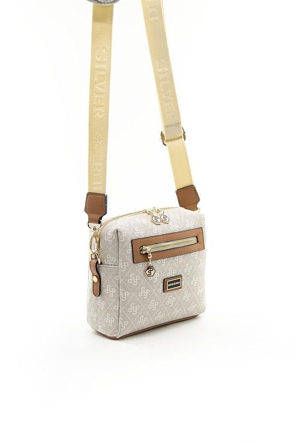 Silver & Polo SP1038 Kadın Çapraz Çanta Monogram Taş-A.Taba