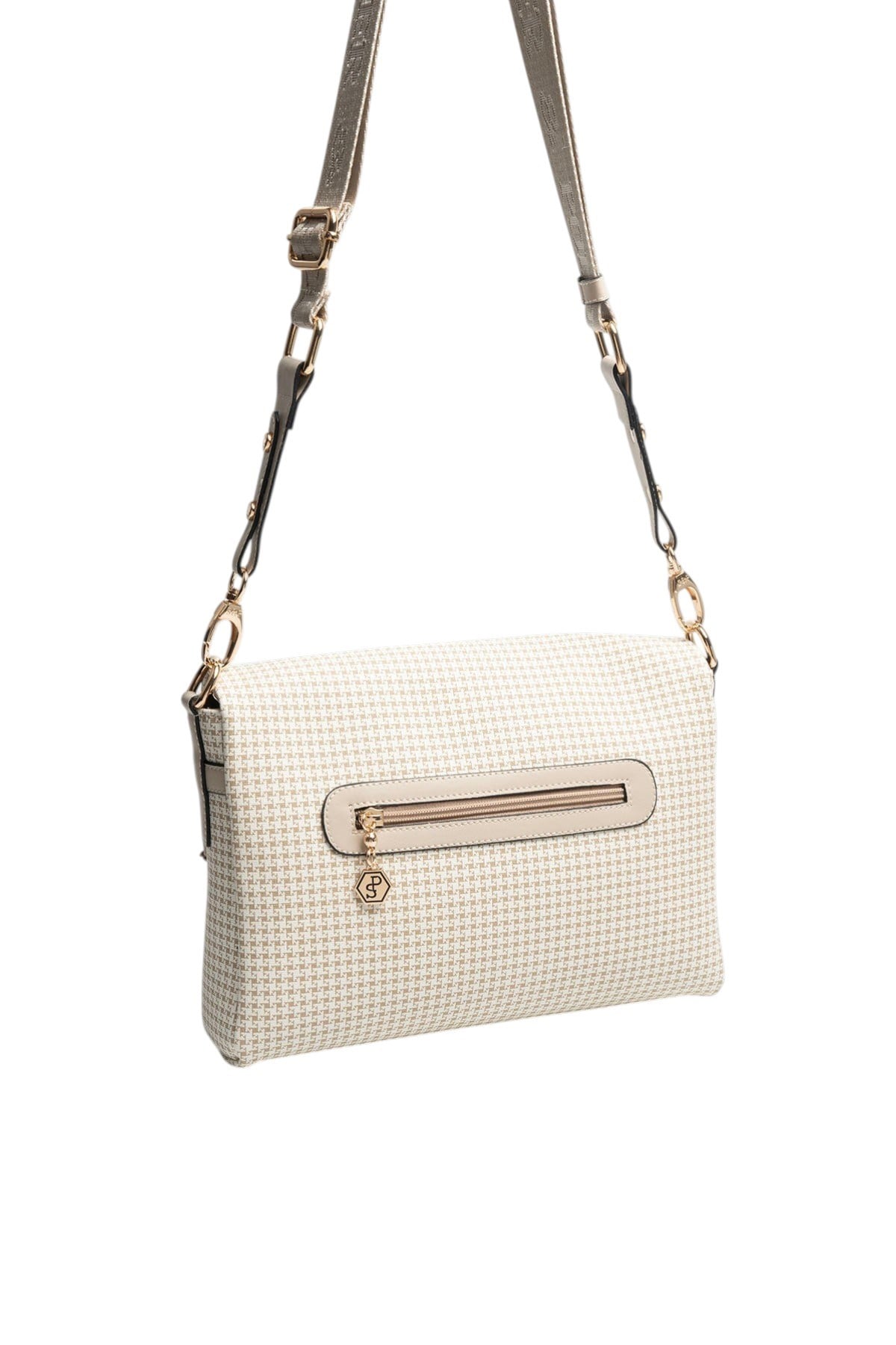 Silver & Polo SP963 Kadın Çapraz Çanta King Desen Kum-Kum Beji