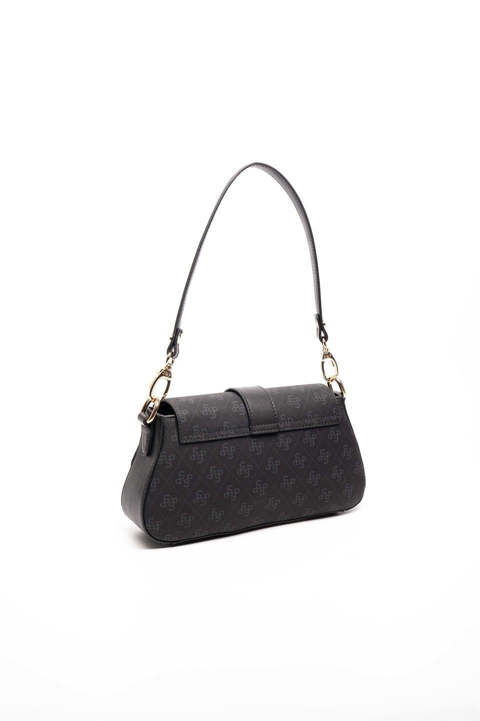 Silver & Polo SP1177 Kadın Omuz Çantası Monogram Siyah