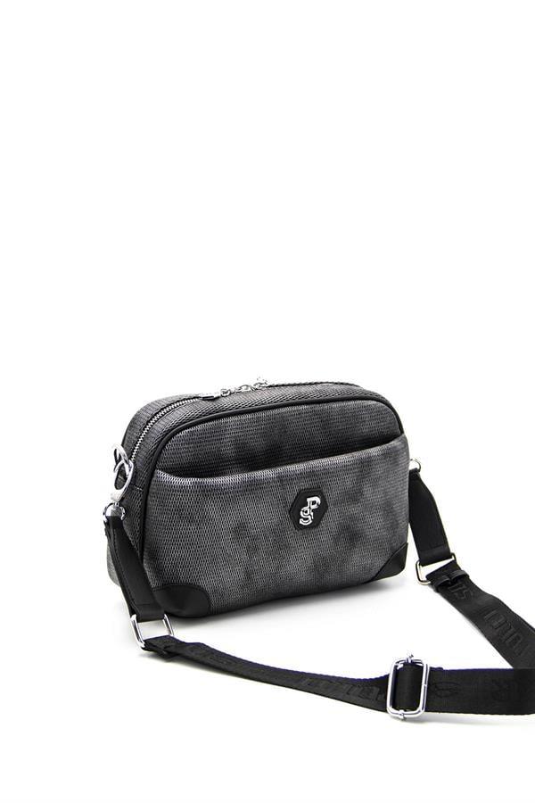 Silver Polo M.Gümüş - Siyah Petek Kadın Çapraz Çanta SP1094
