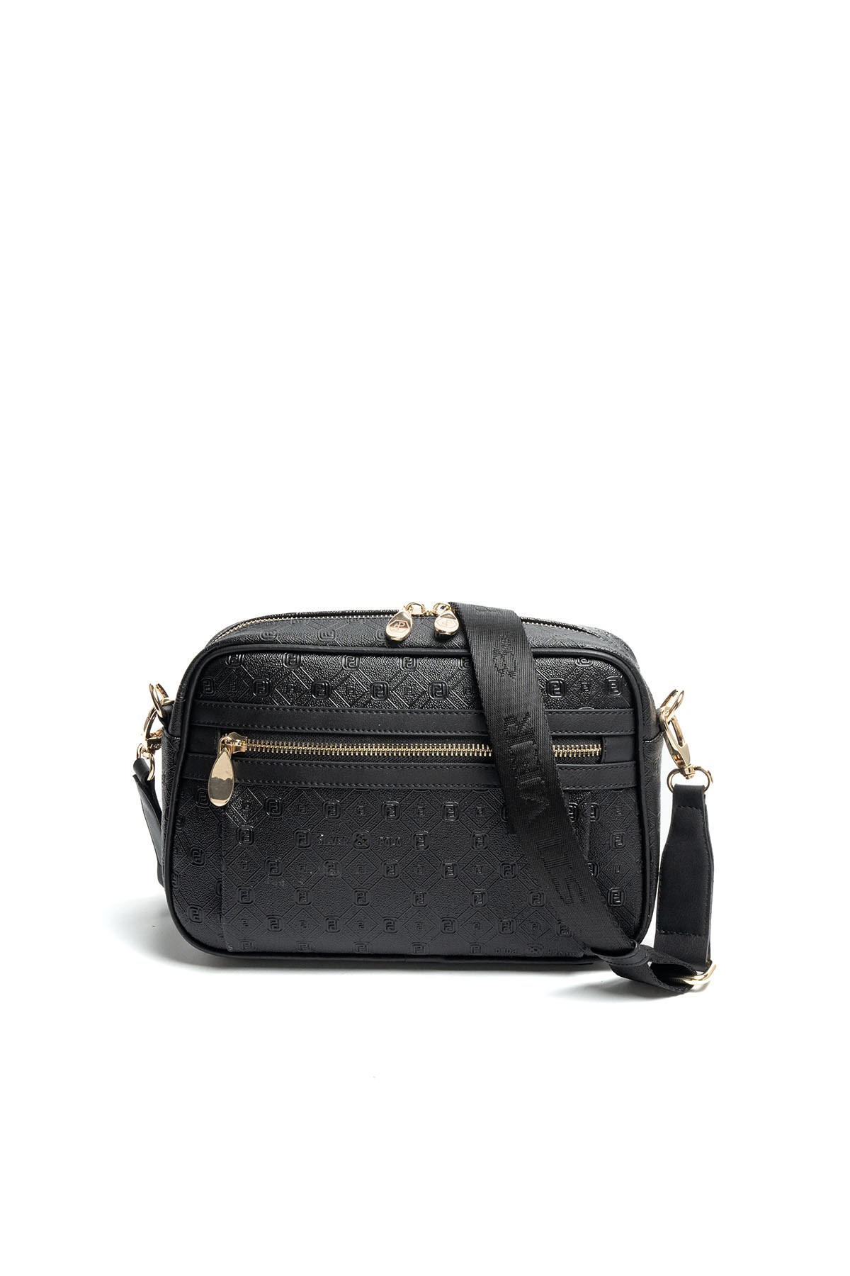 Silver & Polo SP1280 Kadın Çapraz Çanta Logolu Siyah-Siyah