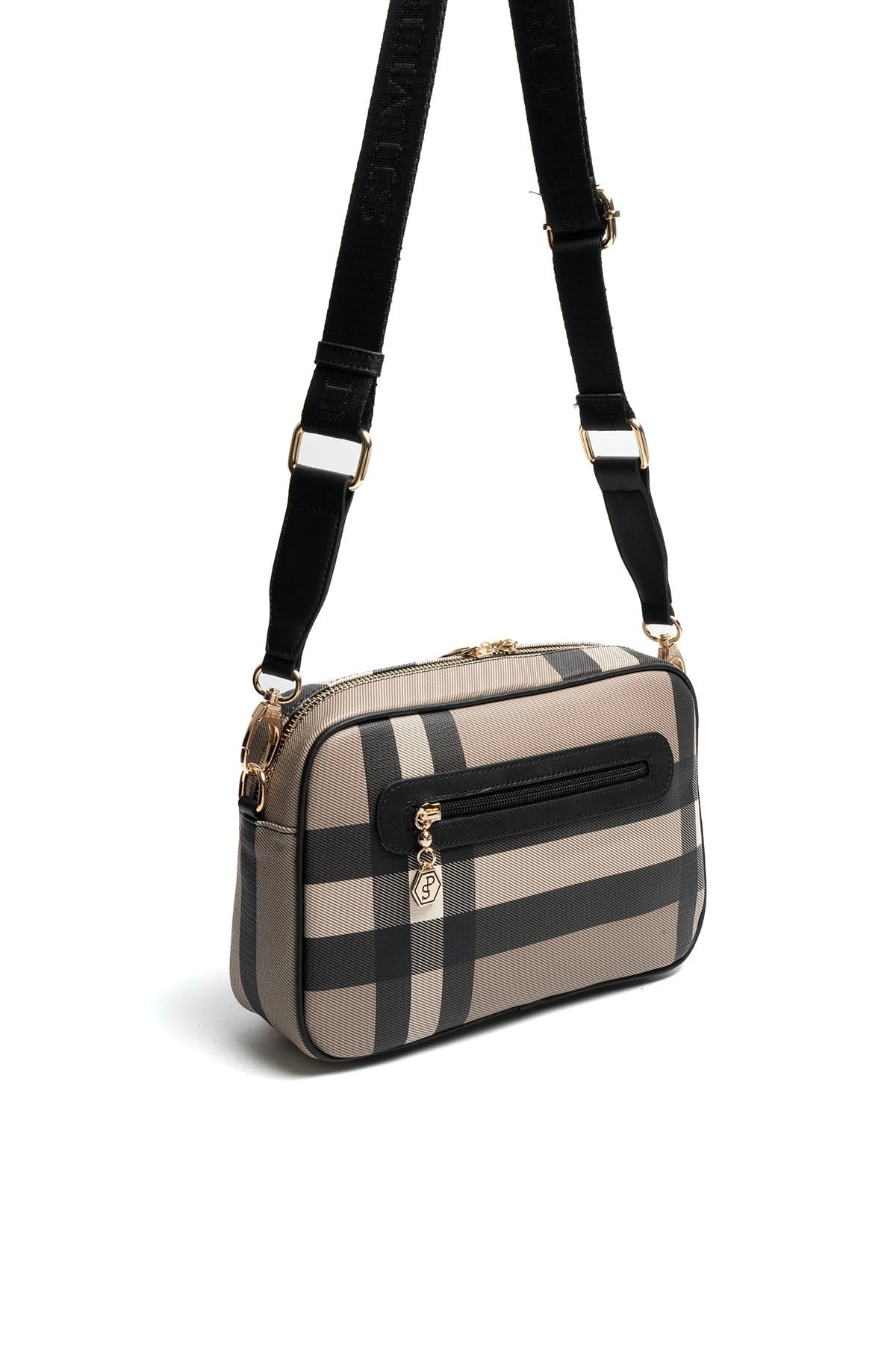 Silver & Polo SP1280 Kadın Çapraz Çanta Ekose Kahve-Siyah