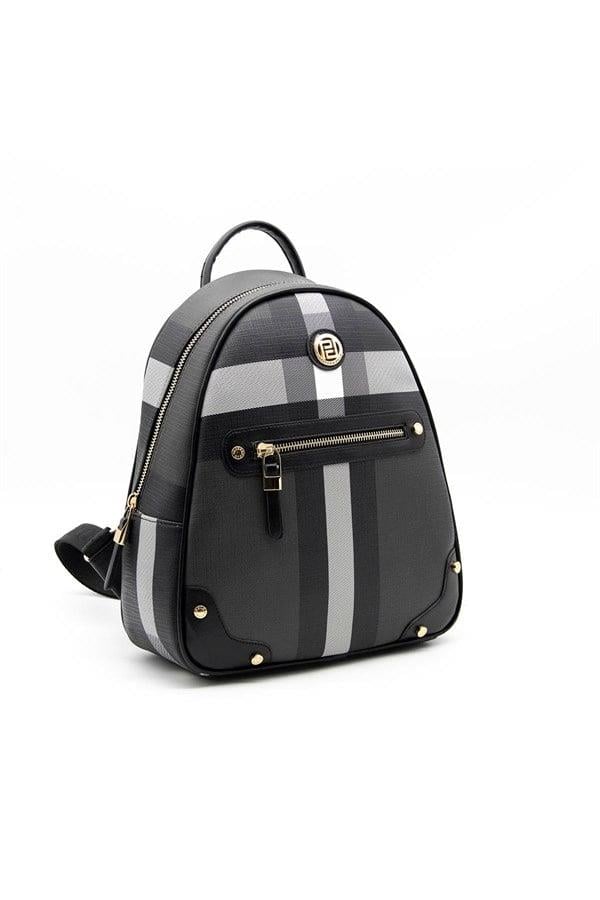Silver & Polo SP1063 Kadın Sırt Çantası Ekose Siyah