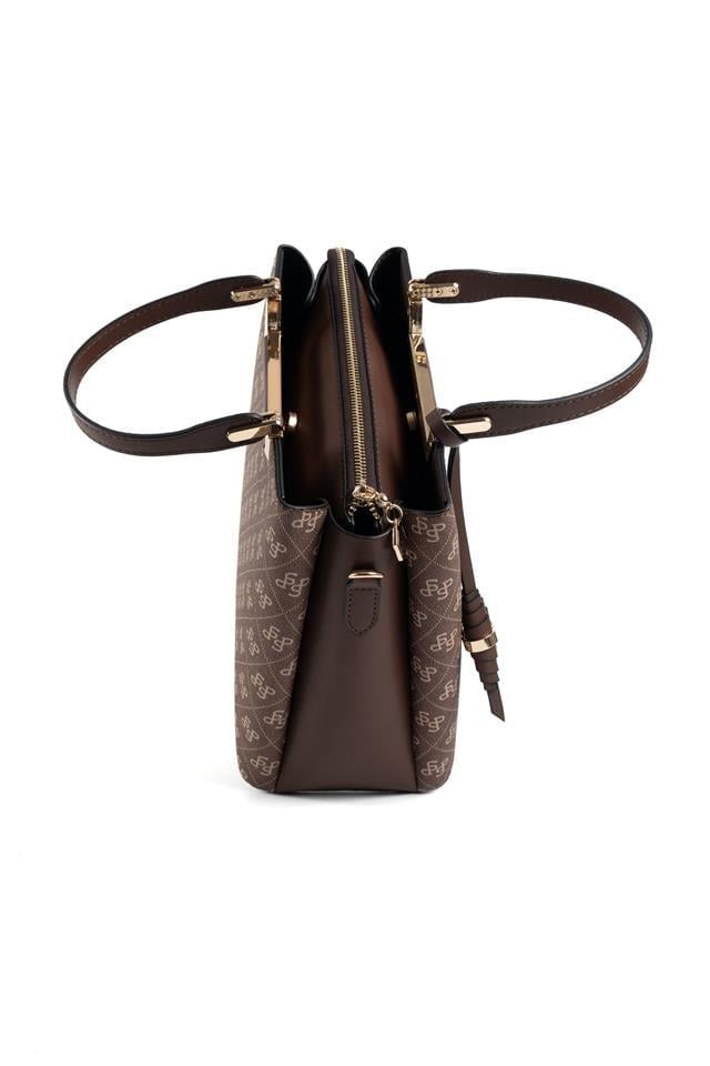 Silver & Polo SP969 Kadın El Çantası Monogram Kahve