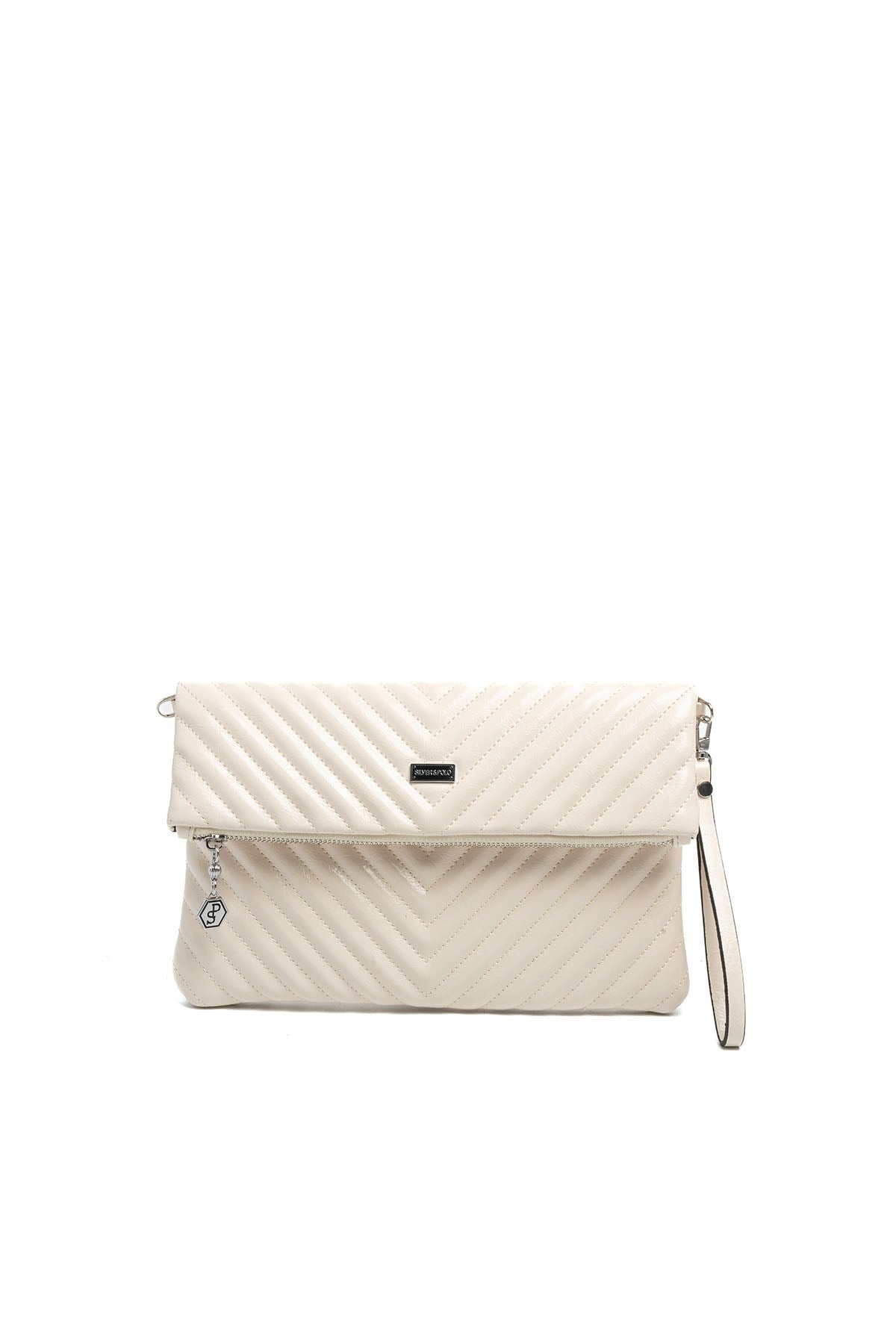 Silver Polo SP1134 Kadın Portföy & Clutch Crash Bej-Bej