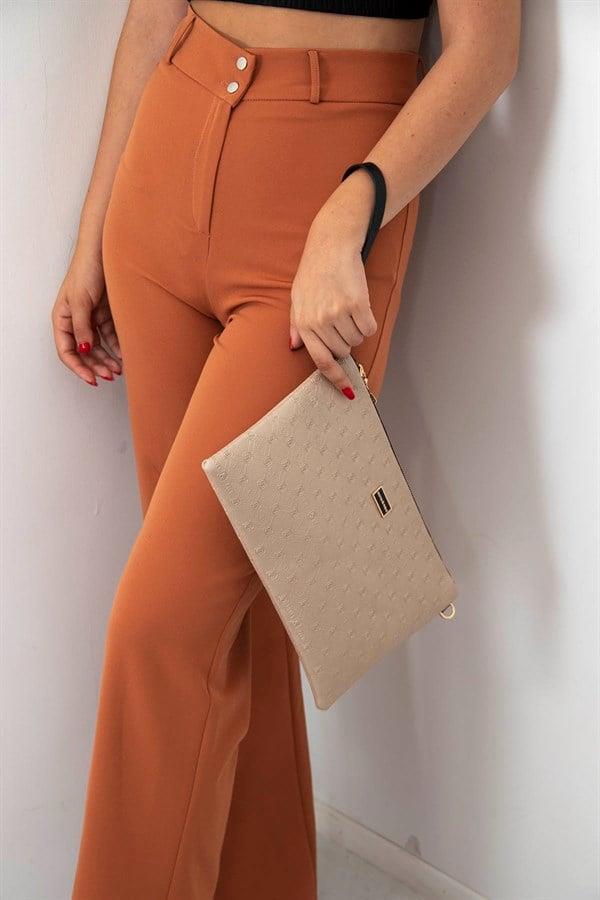 Silver Polo Nut - Siyah Logolu Kadın Portföy ve Clutch El Çantası SP1034