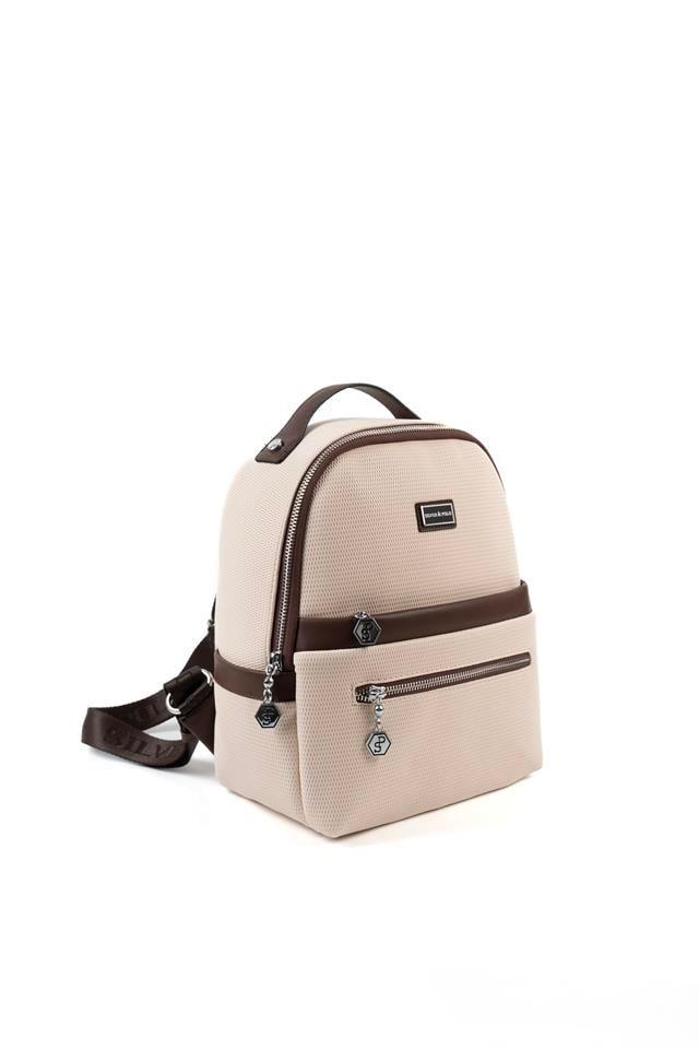 Silver Polo SP1061 Kadın Sırt Çantası Petek Bej-Kahve