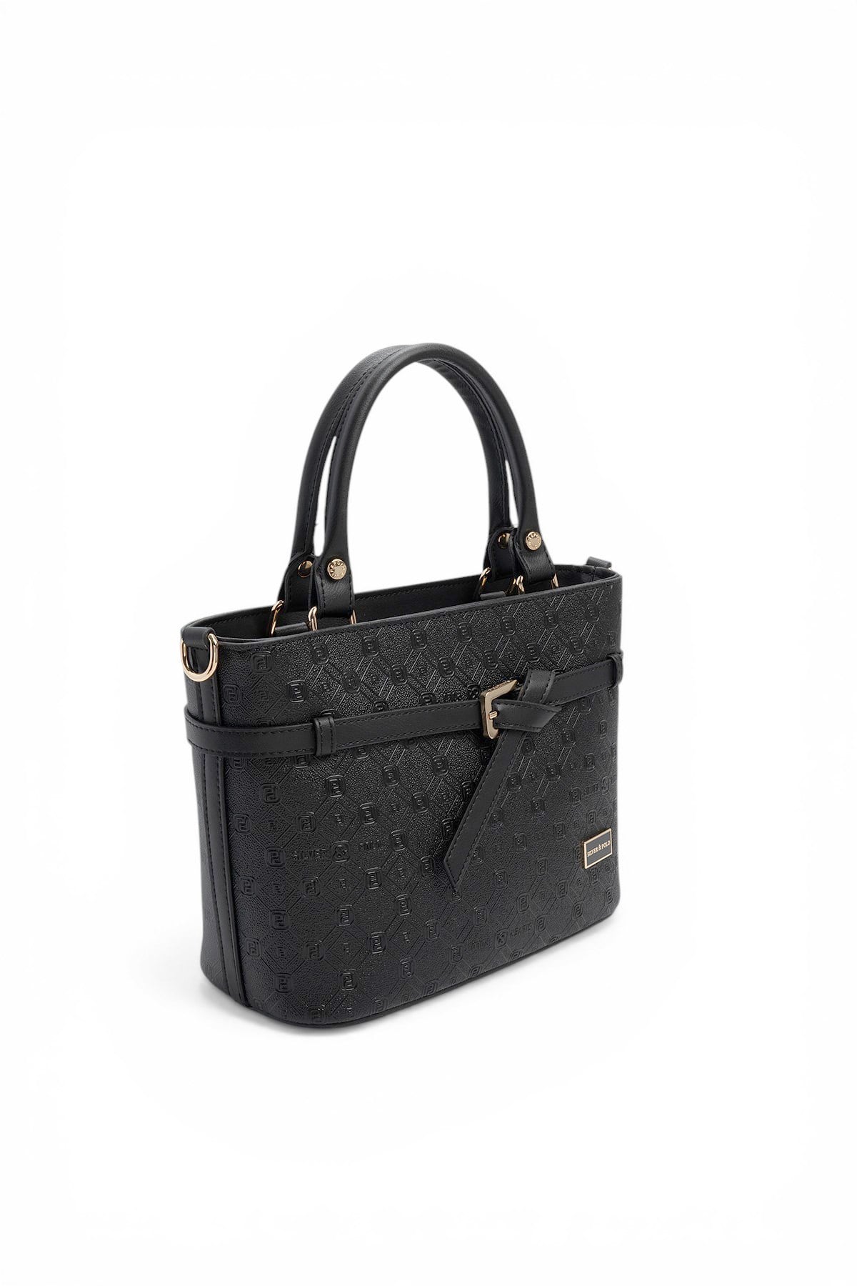 Silver & Polo SP1283 Kadın El Çantası Logolu Siyah-Siyah