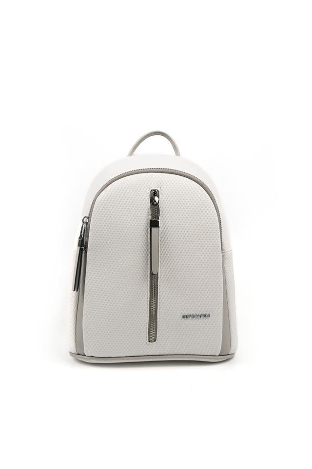 Silver & Polo SP901 Kadın Sırt Çantası Petek Beyaz-A.Gri