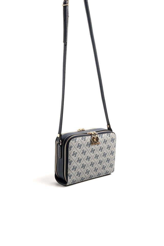 Silver Polo SP888 Kadın Çapraz Çanta Monogram Gri-Lacivert