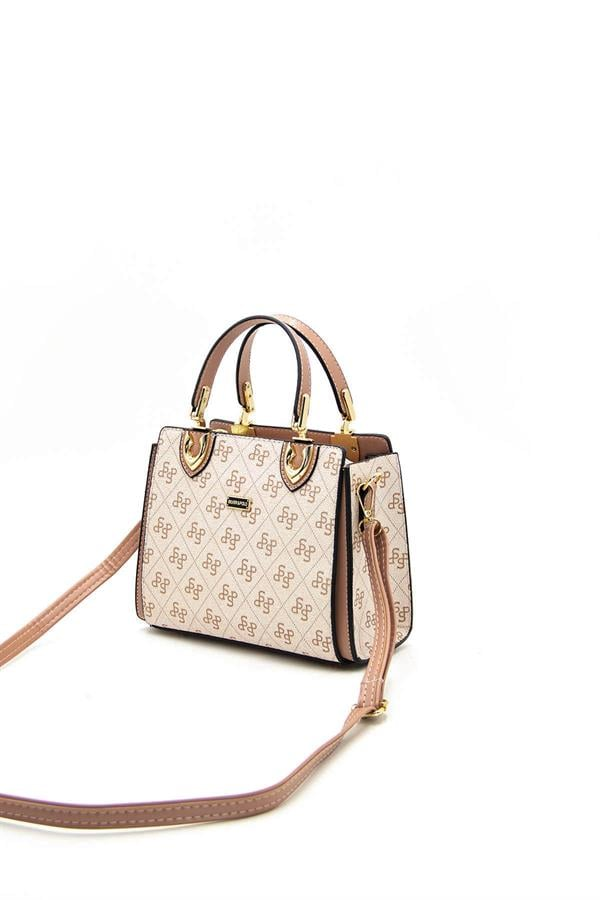 Silver & Polo SP1133 Kadın El Çantası Monogram Pembe-Somon