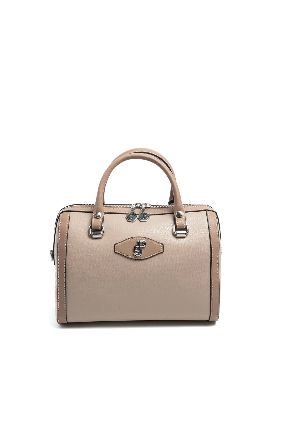 Silver Polo Koyu Bej - Latte Düz Kadın El Çantası SP1091
