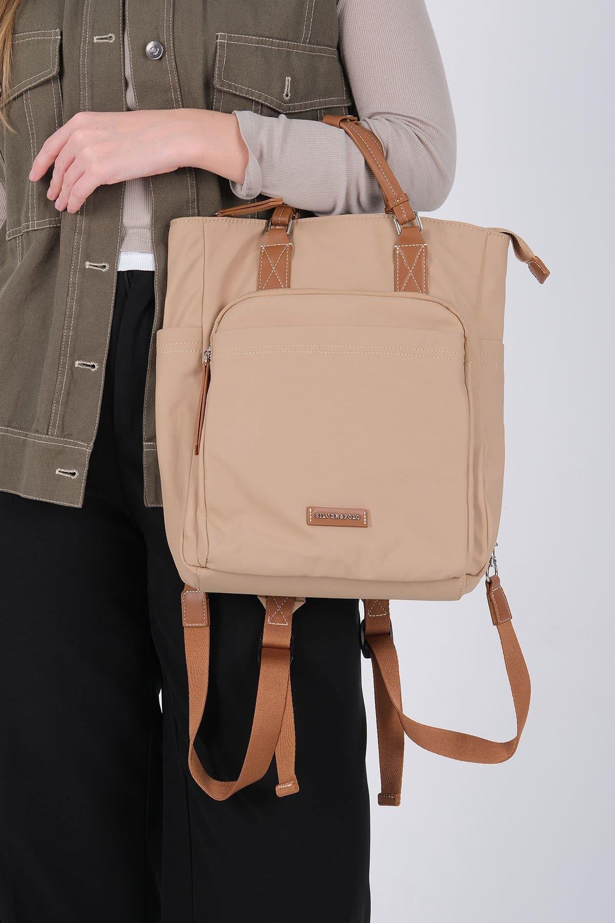 Silver & Polo SP1226 Kadın El Çantası Saten Nut-Taba