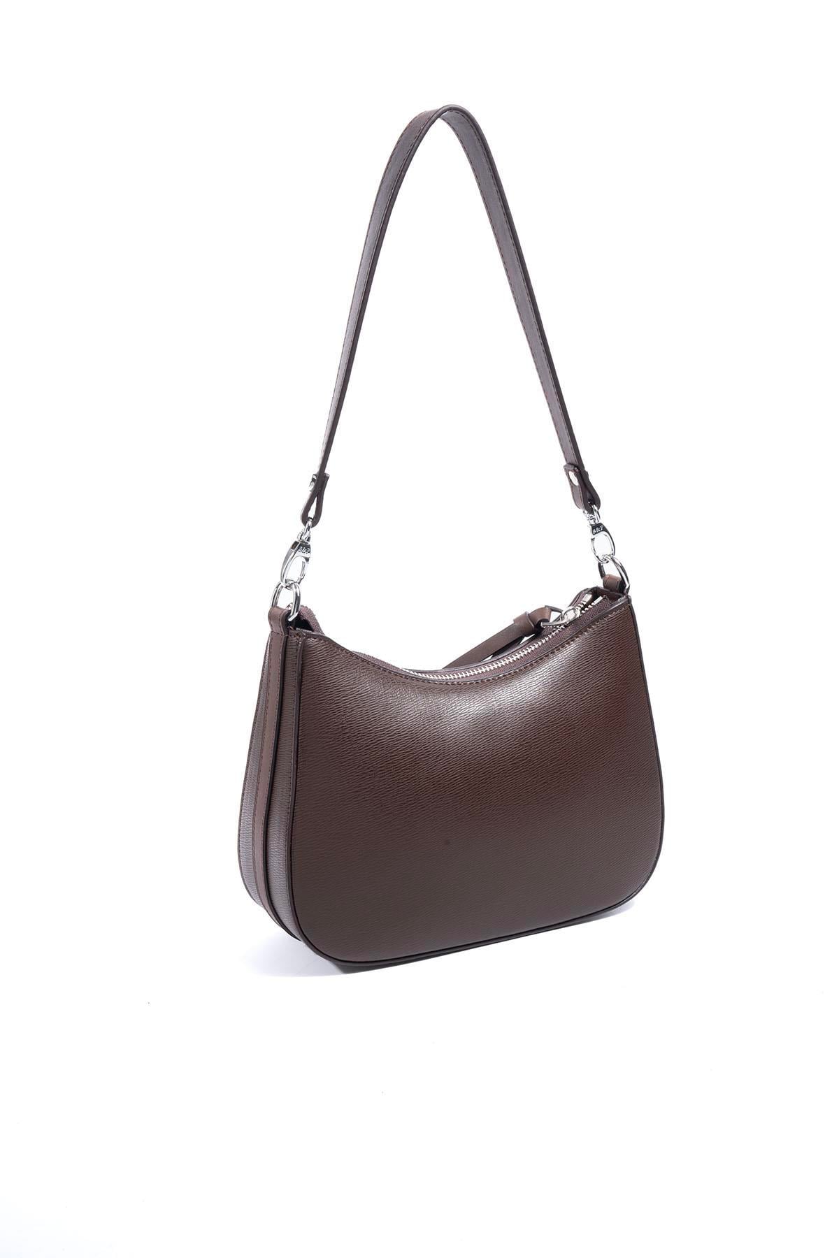 Silver Polo Kahve - Kahve Düz Kadın Omuz Çantası SP1259