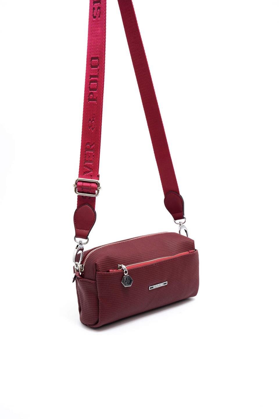 Silver Polo SP1142 Kadın Çapraz Çanta Petek Bordo-Bordo