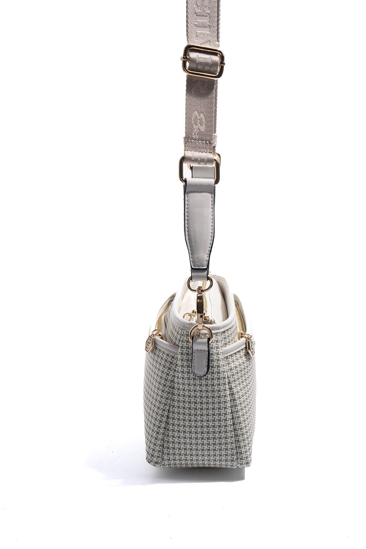 Silver & Polo SP1184 Kadın Çapraz Çanta King Desen Yeşil-Kemik