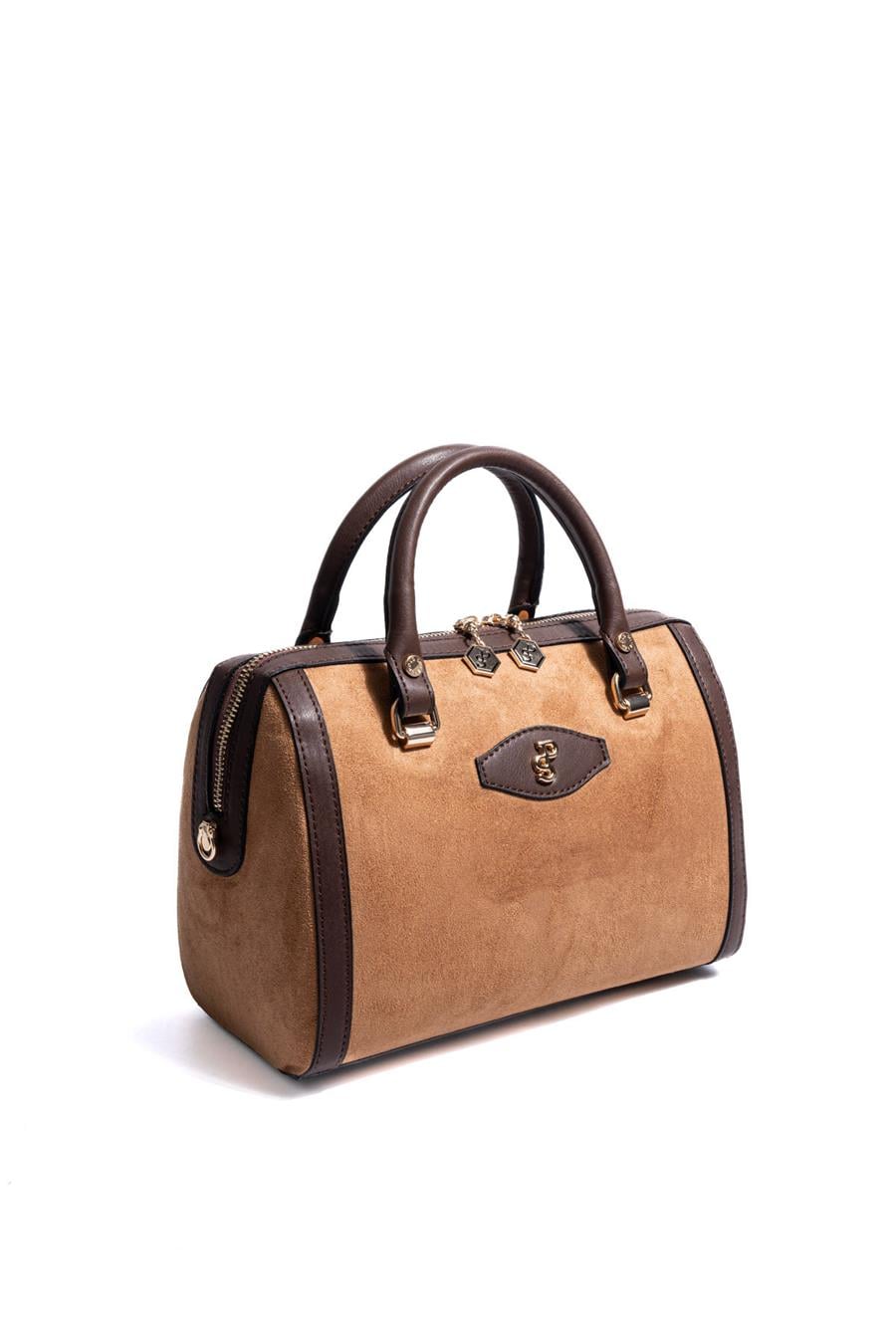 Silver & Polo SP1091 Kadın El Çantası Süet Taba-Kahve