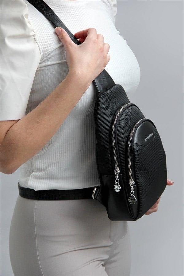 Silver & Polo SP959 Kadın Vücut Çantası Petek Siyah