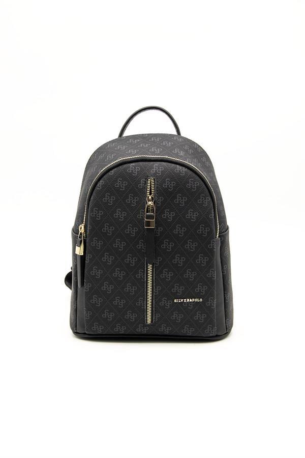Silver & Polo SP901 Kadın Sırt Çantası Monogram Siyah