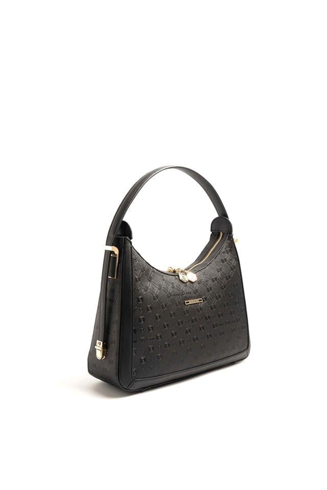 Silver & Polo SP1187 Kadın Omuz Çantası Logolu Siyah-Siyah