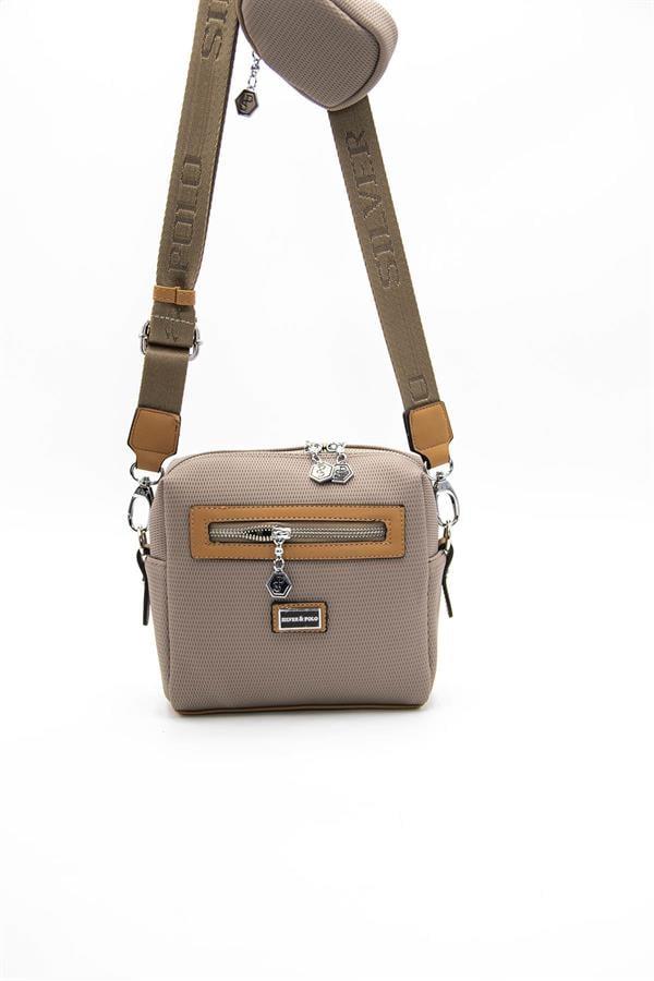 Silver & Polo SP1038 Kadın Çapraz Çanta Petek Kum-A.Taba