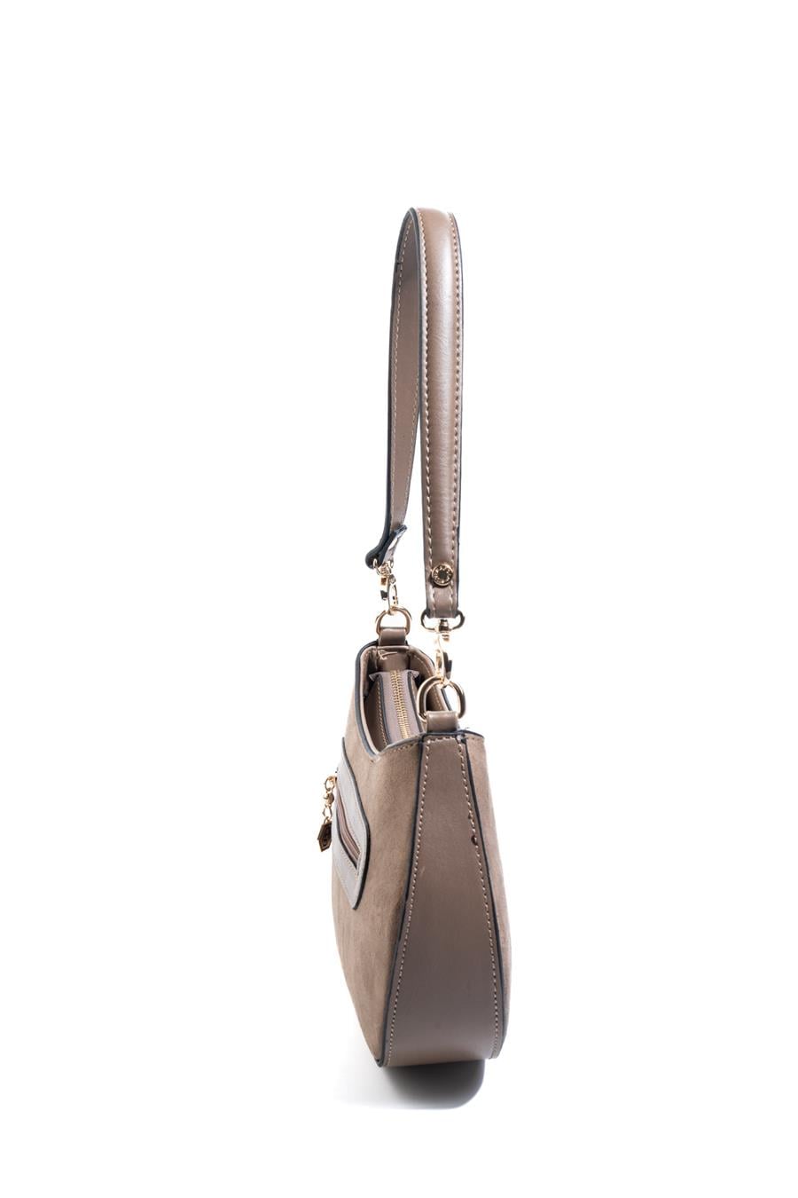 Silver Polo SP1251 Kadın Omuz Çantası Süet Vizon-Vizon