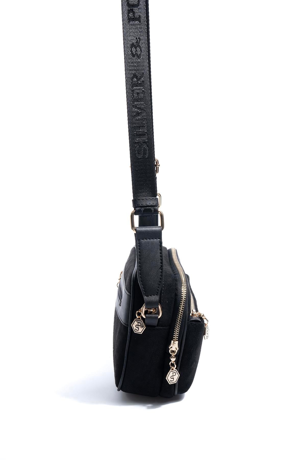 Silver Polo SP1162 Kadın Çapraz Çanta Süet Siyah-Siyah
