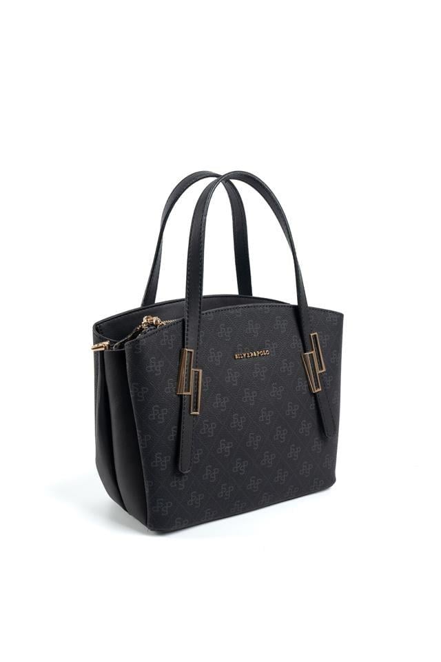 Silver & Polo SP1021 Kadın El Çantası Monogram Siyah