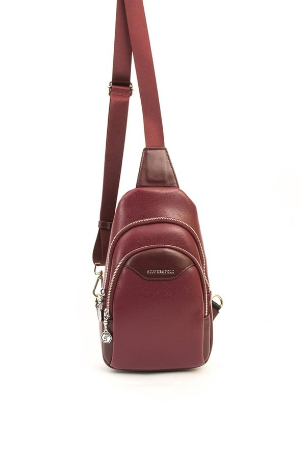 Silver Polo SP959 Kadın Vücut Çantası Düz Bordo-Bordo