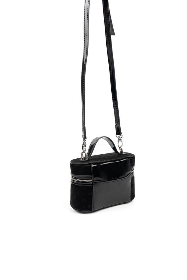 Silver & Polo SP1195 Kadın El Çantası Fashion Siyah-Rugan Siyah