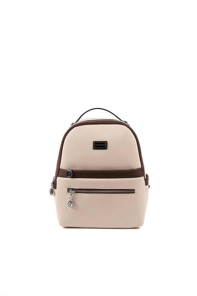Silver Polo SP1061 Kadın Sırt Çantası Petek Bej-Kahve