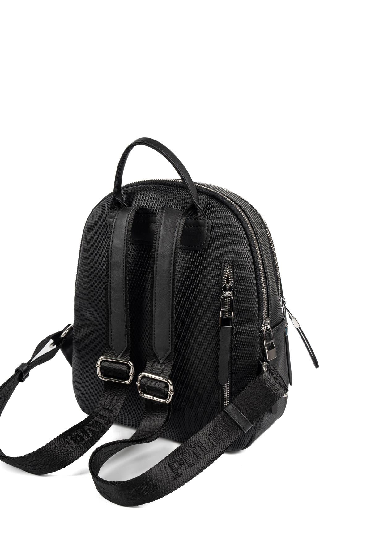 Silver & Polo SP1265 Kadın Sırt Çantası Petek Siyah-Siyah