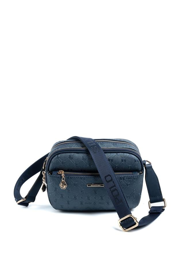 Silver & Polo SP1162 Kadın Çapraz Çanta Logolu Lacivert