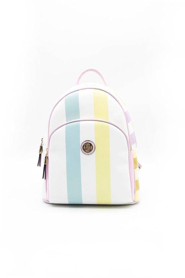 Silver Polo SP1062 Kadın Sırt Çantası Ekose Lila-Pembe