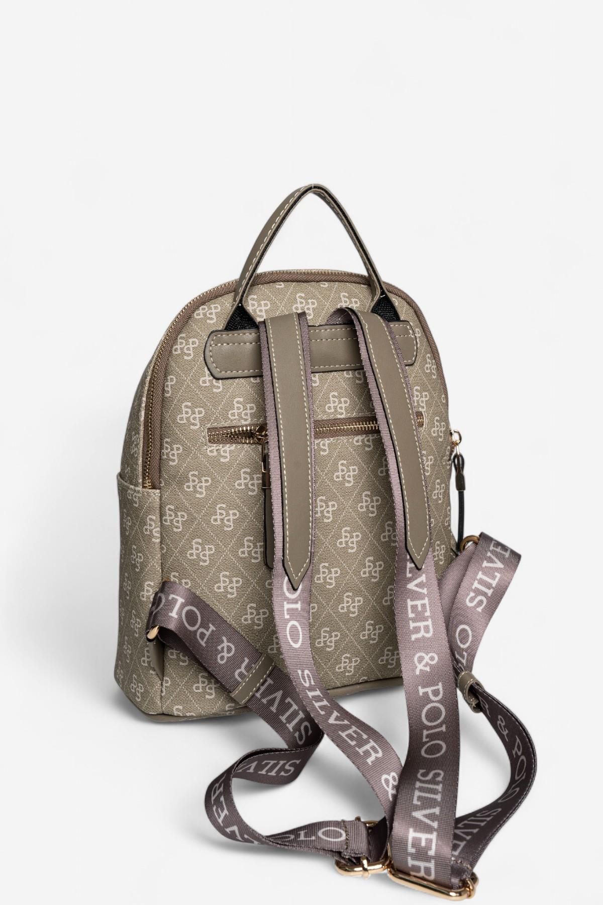 Silver & Polo SP901 Kadın Sırt Çantası Monogram Y.Yeşil