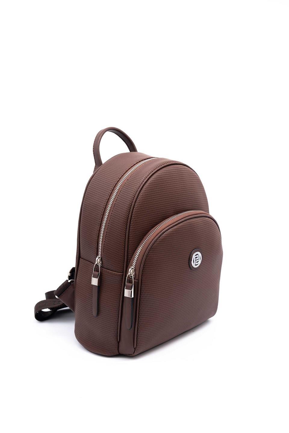 Silver Polo Kahve - Kahve Petek Kadın Sırt Çantası SP1062