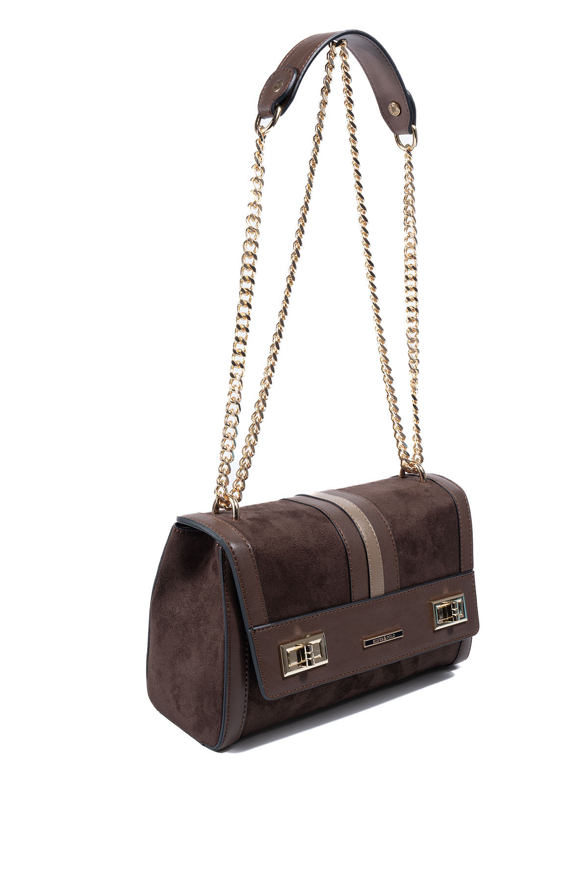 Silver & Polo SP1139 Kadın Çapraz Çanta Süet Kahve