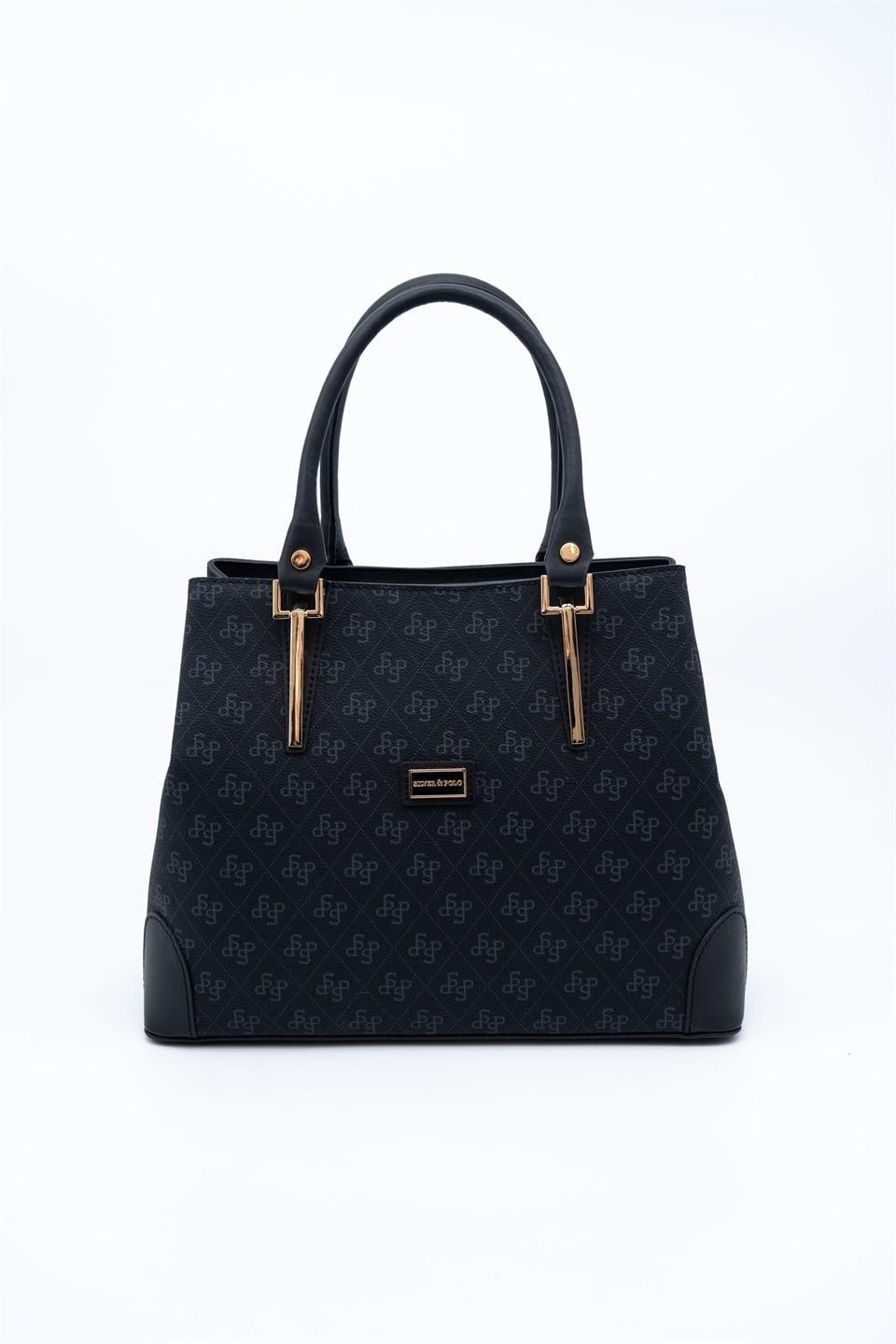 Silver & Polo SP667 Kadın El Çantası Monogram Siyah